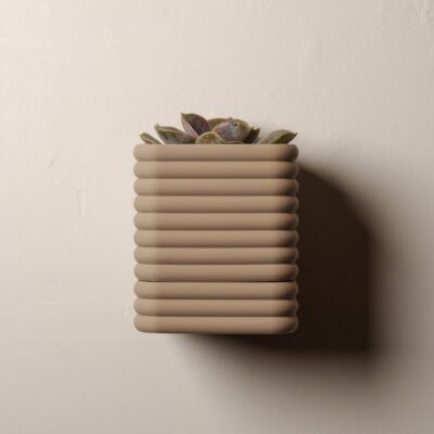 Wall Square Poppy Planter with Drip Tray - Succulent Included
